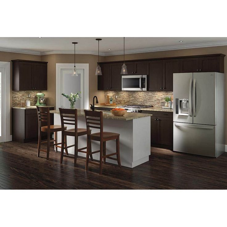 Hampton Bay Edson Shaker Assembled 24x42x12.5 in. Wall Cabinet in Dusk