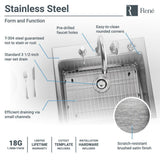 Drop-in Stainless Steel 23 in. 3-Hole Single Bowl Kitchen Sink Kit - Super Arbor