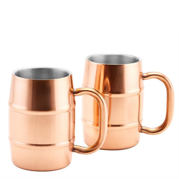 KeepKool DuraCopper 16.9 oz. Double Walled Stainless Steel Mugs (Set of 2)