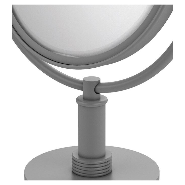 Allied Brass 8-in x 15-in Matte Gray Double-Sided Magnifying Countertop Vanity Mirror