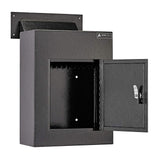 Black Steel Through the Wall Drop Box with Adjustable Chute Mail Receptacle - Super Arbor