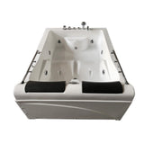 Lulu with heater 68 in. Acrylic Center Drain Corner Alcove Whirlpool Bathtub in White - Super Arbor