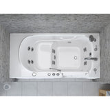 HD Series 60 in. Right Drain Quick Fill Walk-In Whirlpool Bath Tub with Powered Fast Drain in White - Super Arbor