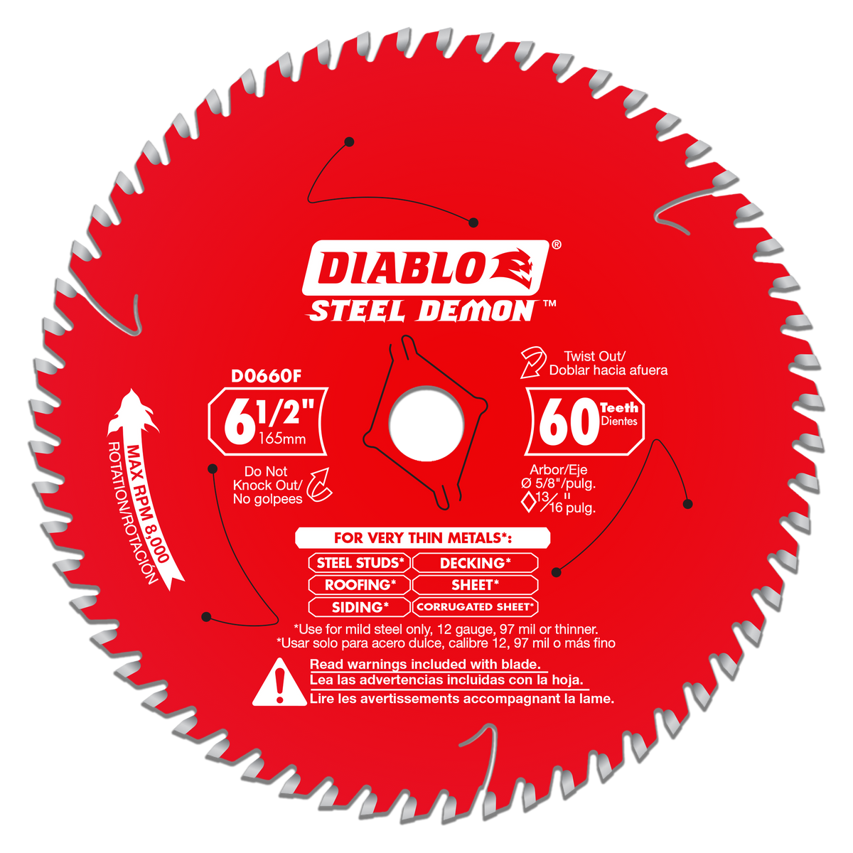 Diablo Steel Demon Saw Blade for Thin Metal 6-1/2" 60 Teeth
