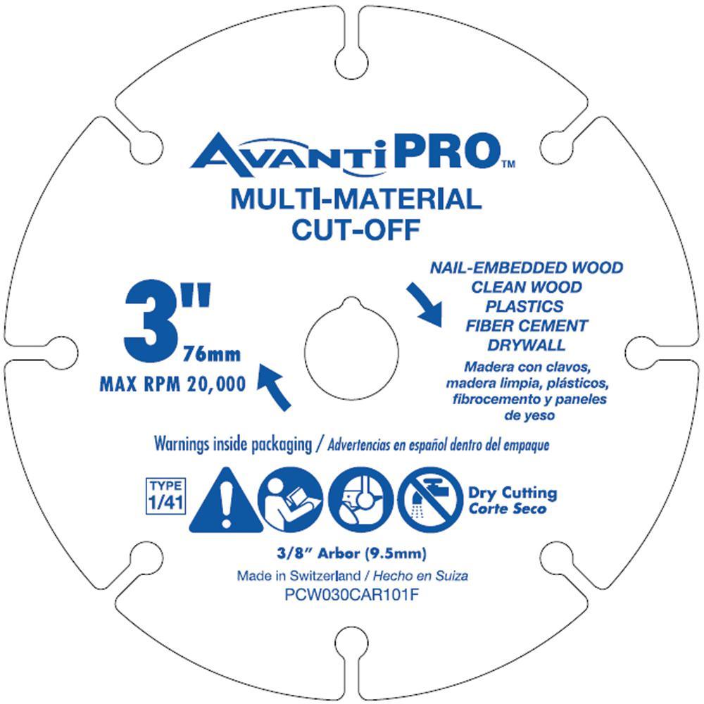 Avanti Pro 3 in. Carbide Grit Multi-Material Cut off Wheel - Super Arbor