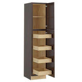 Home Decorators Collection Newport 18 in. W x 24 in. D x 84 in. H Assembled Plywood Pantry Kitchen Cabinet in Manganite with 4ROT Soft Close RH