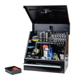 18 in. 1-Drawer Black Steel Portable Shop Tool Box with Cylinder Lock - Super Arbor