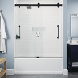 Paxos 60 in. W x 62-1/4 in. H Frameless Sliding Bathtub Door in Matte Black with 5/16 in. (8mm) Tempered Clear Glass