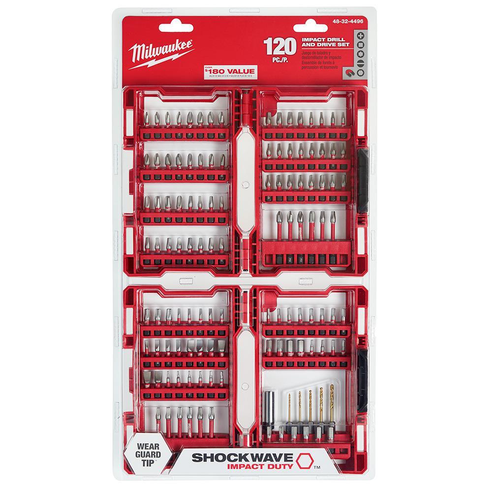 SHOCKWAVE Impact Duty Steel Drill and Driver Bit Set (120-Piece) - Super Arbor