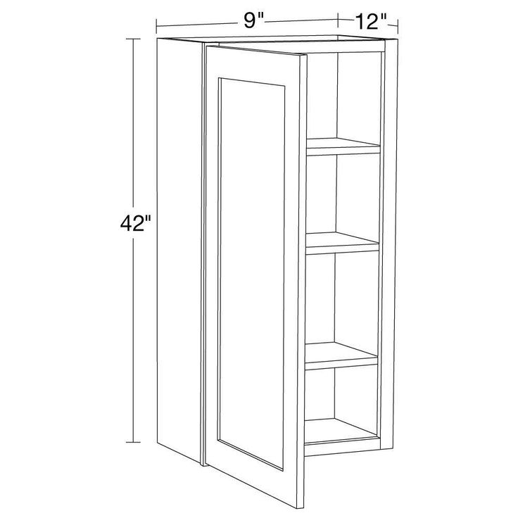 Home Decorators Collection Grayson 9 in. W x 12 in. D x 42 in. H Assembled Plywood Wall Kitchen Cabinet in Deep Onyx with Soft Close