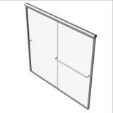 Distinctive 58 in. x 55.5 in. Frameless Sliding Bathtub Door in Brushed Nickel - Super Arbor