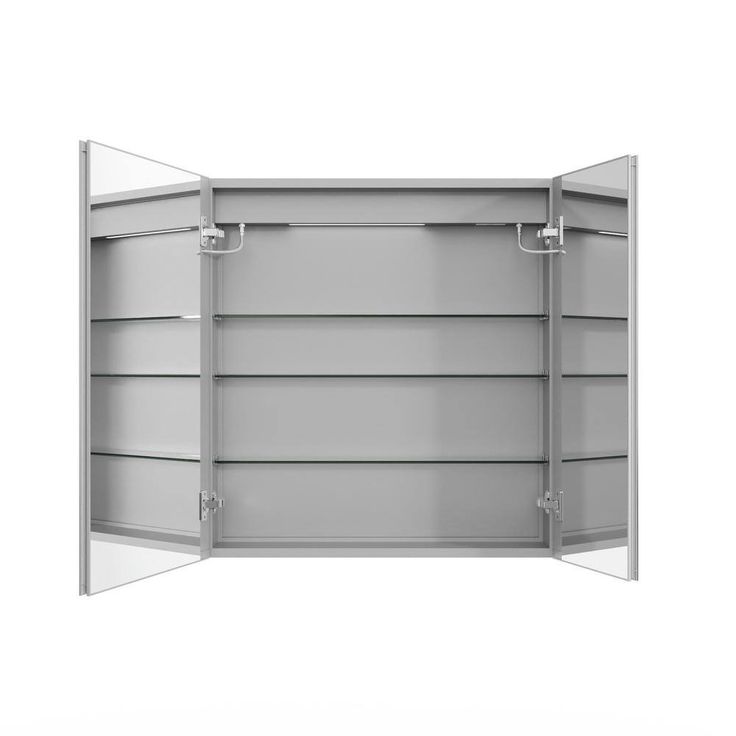 WELLFOR 30 in. W x 32 in. H Rectangular Silver Aluminum Recessed/Surface Mount Medicine Cabinet with Mirror LED and Clock