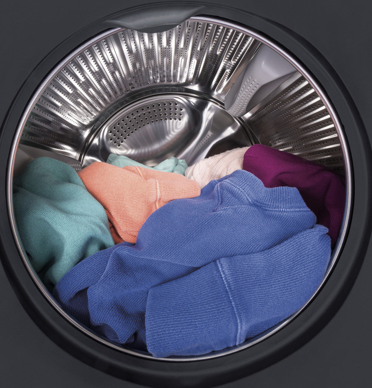 GE 2.4 cu. ft. High-Efficiency Stackable Front-Load Washer with Steam, White, ENERGY STAR (GFW148SSMWW)