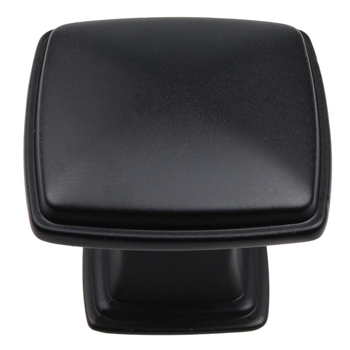 1-1/4 in. Matte Black Square Deco Cabinet Knobs (10-Pack) - Super Arbor