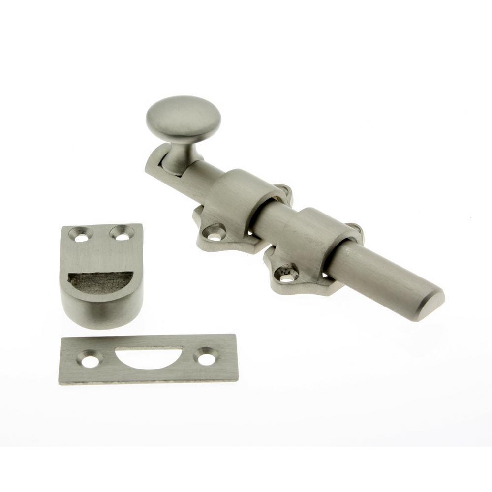 4-1/4 in. Solid Brass Polished Brass Dutch Door Surface Bolt - Super Arbor