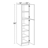 Home Decorators Collection Grayson 18 in. W x 24 in. D x 90 in. H Assembled Plywood Pantry Kitchen Cabinet in Deep Onyx with Soft Close RH