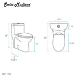 Sublime 1-Piece 0.8/1.28 GPF Dual Flush Elongated Toilet in White - Super Arbor