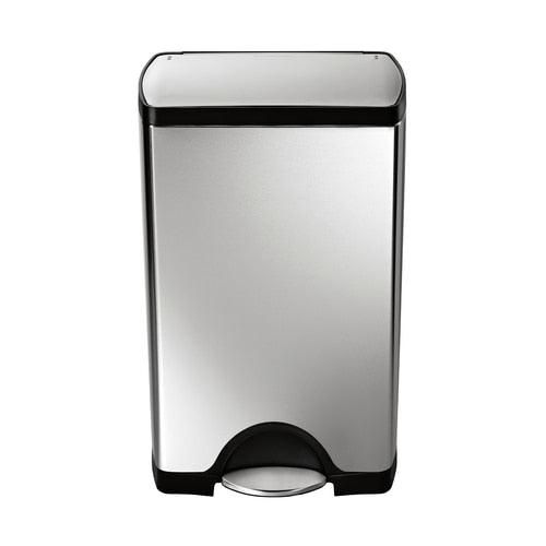 simplehuman 38-Liter Brushed Stainless Steel Steel Trash Can with Lid