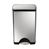 simplehuman 38-Liter Brushed Stainless Steel Steel Trash Can with Lid