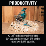 18-Volt X2 LXT 10 in. Brushless Cordless Dual-Bevel Sliding Compound Miter Saw Kit Laser 5.0 Ah with Batteries 5.0 Ah