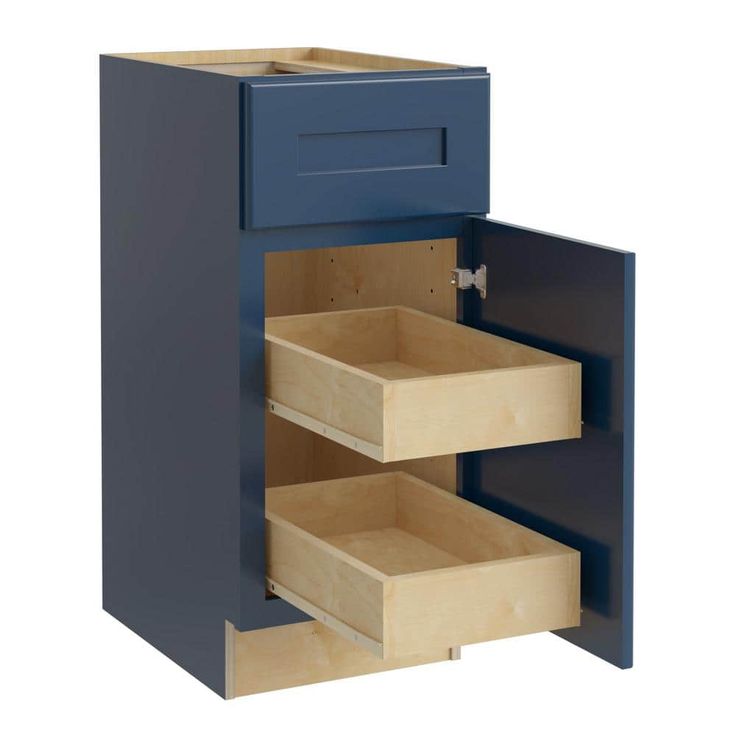 Home Decorators Collection Newport 12 in. W x 24 in. D x 34.5 in. H Assembled Plywood Base Kitchen Cabinet in Mythic Blue with 2ROT Soft Close RH