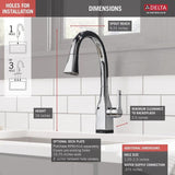 Delta Mateo Touch2O Chrome 1-Handle Deck-Mount Pull-Down Touch Kitchen Faucet