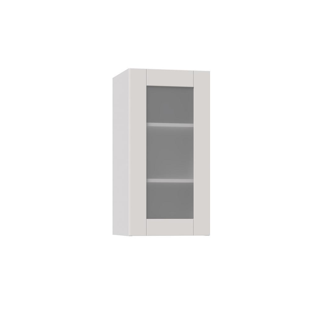 Shaker Assembled 30x40x14 in. Wall Cabinet with Frosted Glass Doors in Vanilla White - Super Arbor