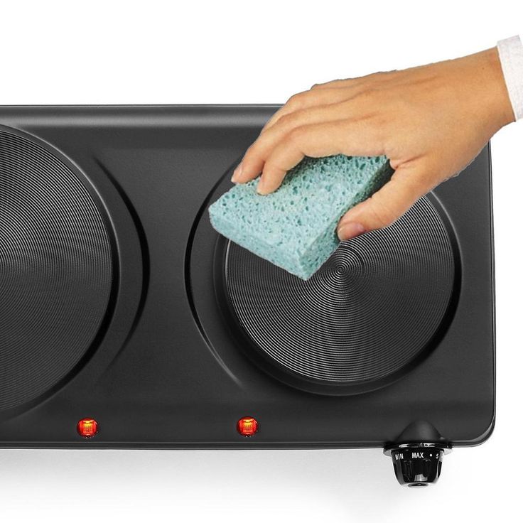 Concealed 2-Burner 7.5 in. Black Portable Hot Plate