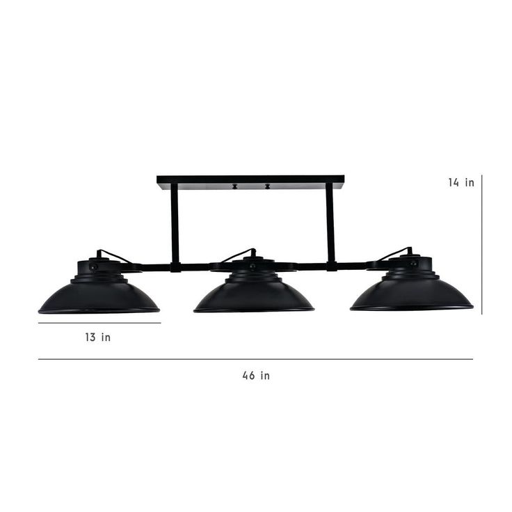 3-Light Contemporary Barnyard Medium Outdoor Hanging Chandelier, Black