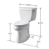 Highline 2-Piece Complete Solution 1.28 GPF Single Flush Elongated Toilet in White with Seat Included (3-Pack) - Super Arbor
