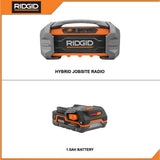 18-Volt Cordless Hybrid Jobsite Radio with Bluetooth Wireless Technology with 1.5 Ah Lithium-Ion Battery - Super Arbor