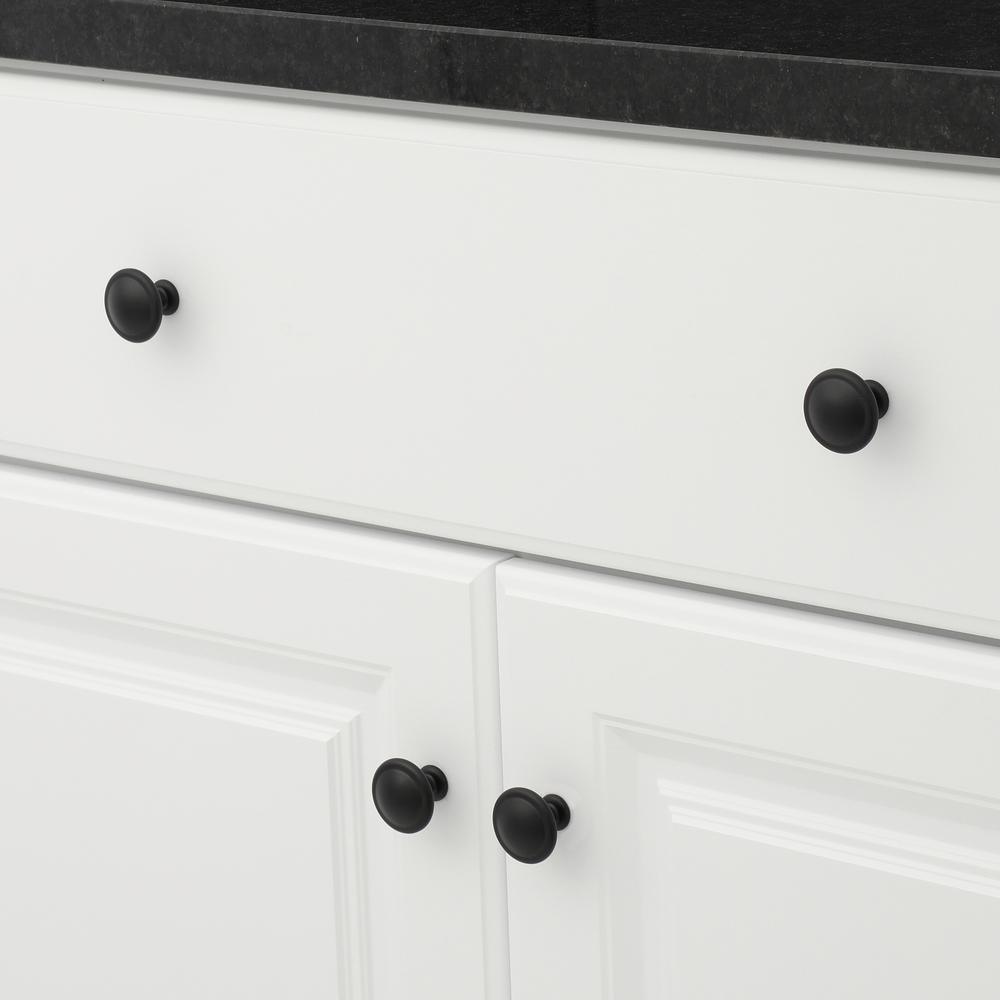 1-1/4 in. (31.5 mm) Matte Black Cabinet Knob - Super Arbor