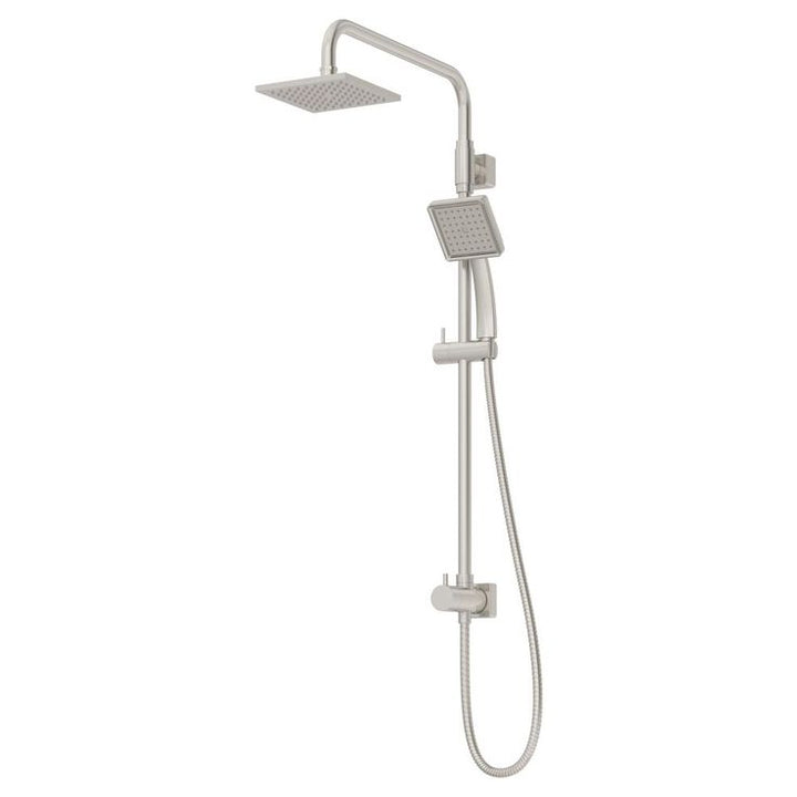 1-spray 6 in. Dual Shower Head and Handheld Shower Head in Satin Nickel