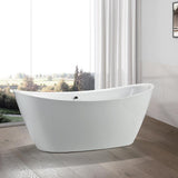 Valence 71 in. Acrylic Flatbottom Freestanding Bathtub in White - Super Arbor