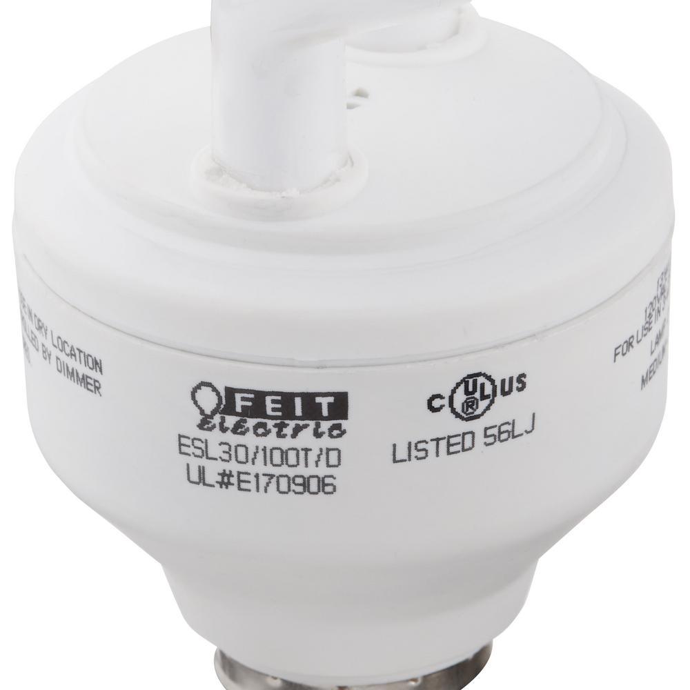 30/70/100W Equivalent Daylight (6500K) Spiral 3-Way CFL Light Bulb - Super Arbor