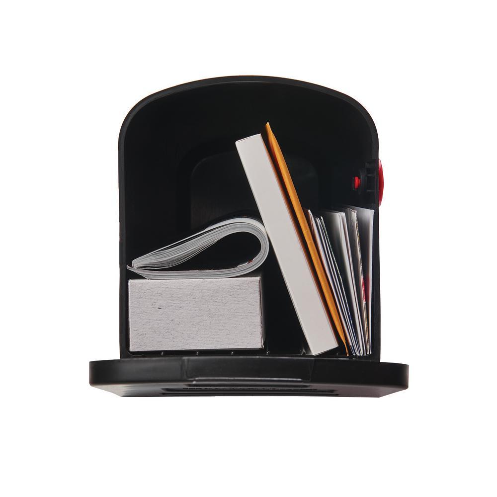 Parsons Medium, Plastic, Post Mount Mailbox, Black - Super Arbor
