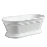 Versailles 59 in. Acrylic Flatbottom Freestanding Bathtub in White - Super Arbor