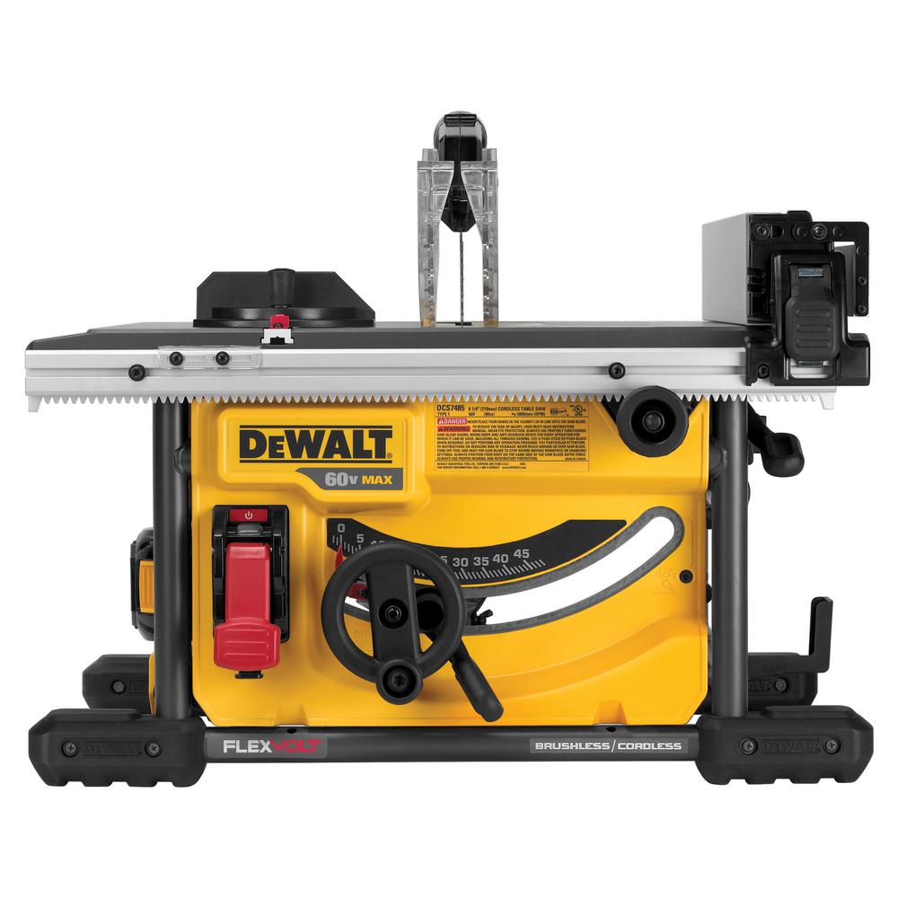 FLEXVOLT 60-Volt MAX Lithium-Ion Cordless Brushless 8-1/4 in. Table Saw Kit w/ Battery 2Ah, Charger and Bonus Battery