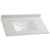 37 in. W x 22 in. D Stone Effects Vanity Top in Cold Fusion with White Sink - Super Arbor