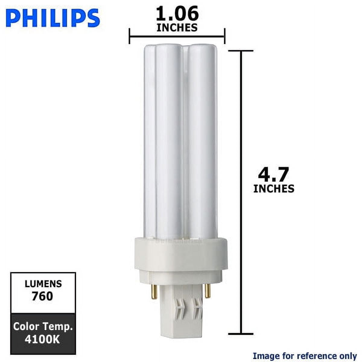 Philips 13-Watt Equivalent CFLNI 2-Pin GX23-2 CFL Light Bulb, Cool White 4100K