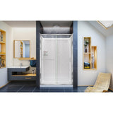 Infinity-Z 36 in. x 48 in. Semi-Frameless Sliding Shower Door in Chrome with Center Drain Base and Backwalls - Super Arbor
