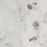 Jaida Single-Handle 4-Spray Tub and Shower Faucet w/ Restore Technology in Spot Defense Brushed Nickel (Valve Included) - Super Arbor