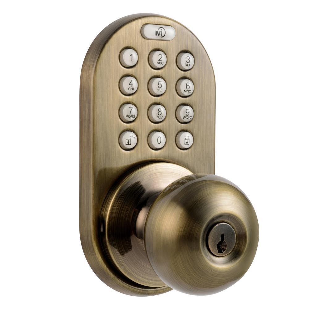 Satin Nickle Single-Cylinder Electronic Door Knob with Keyless Back-Lit Keypad Entry - Super Arbor