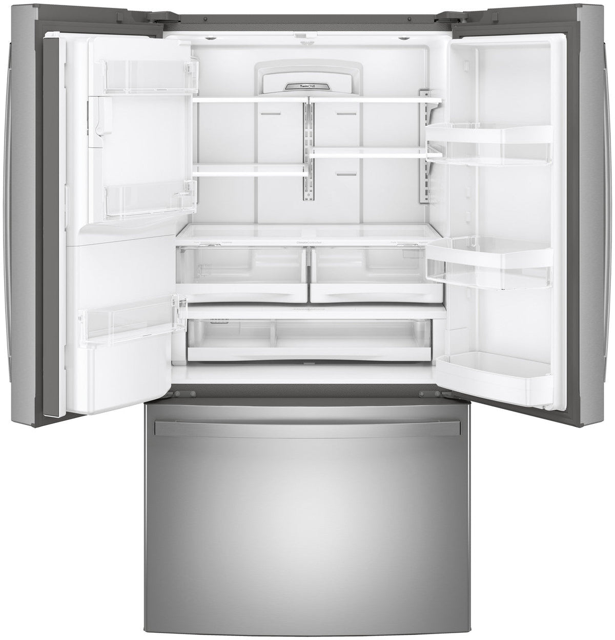 GE 27.7 cu. ft. French Door Refrigerator in Fingerprint Resistant Stainless Steel, ENERGY STAR (GFE28GYNFS)
