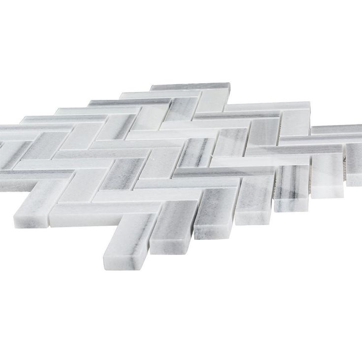 Jeffrey Court Zebra Plains Gray Herringbone 11 in. x 12.75 in. x 10 mm Polished Marble Mosaic Wall/Floor Tile