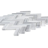 Jeffrey Court Zebra Plains Gray Herringbone 11 in. x 12.75 in. x 10 mm Polished Marble Mosaic Wall/Floor Tile
