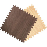 Get Rung Walnut Woodgrain Fitness Mat with Interlocking Foam Tiles for Gym Flooring. Excellent for Pilates, Yoga, Aerobic Cardio Work Outs and Kids Playrooms. Perfect Exercise Mat(WOOD, 48SQFT)