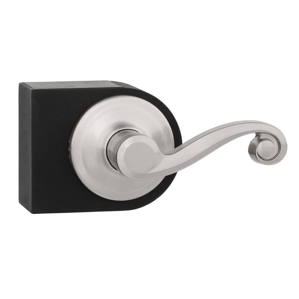 Lido Satin Nickel Right-Handed Dummy Door Lever with Microban Antimicrobial Technology - Super Arbor