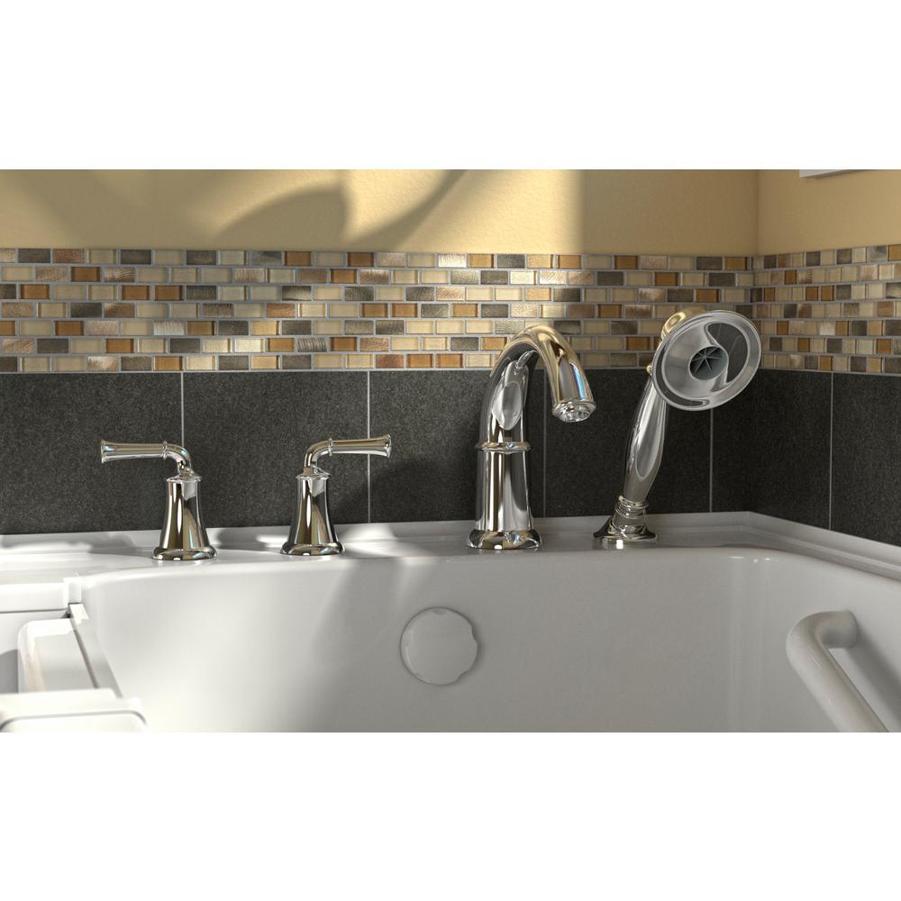 Whirlpool & Air Bath 30 in. x 60 in. Left-Hand Walk-In Bath with Roman Tub Filler and Cadet 3 FloWise Tall Height Toilet - Super Arbor