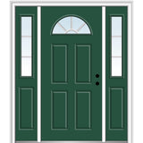 68.5 in. x 81.75 in. Internal Grilles Right-Hand Inswing 1/4-Lite Clear Painted Steel Prehung Front Door with Sidelites - Super Arbor